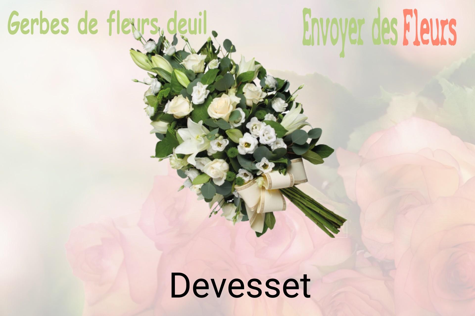 Gerbe de fleurs de deuil livrée à Devesset